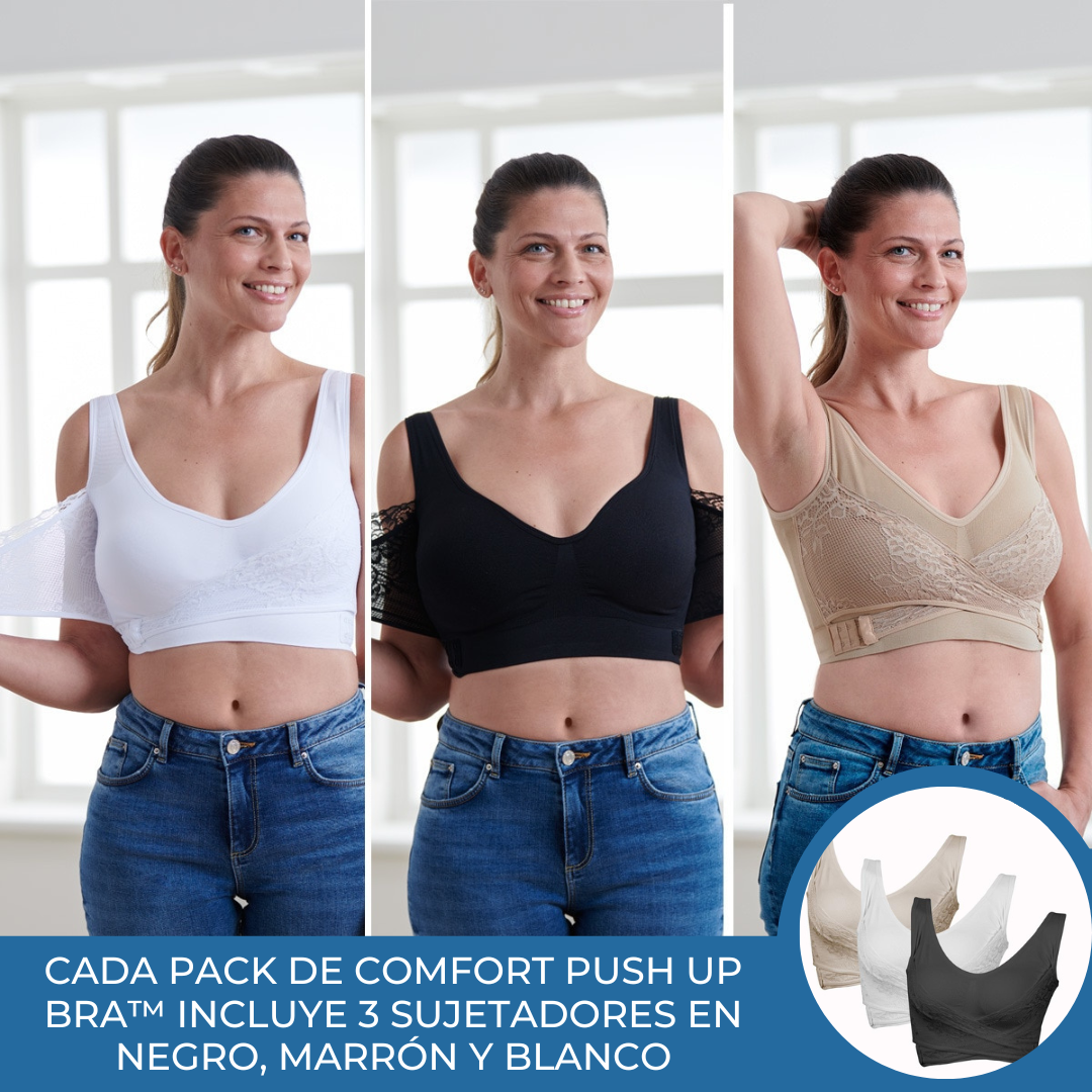 Sutiã Push-Up Sem Costura Confortável Pacote com 3 Unidades