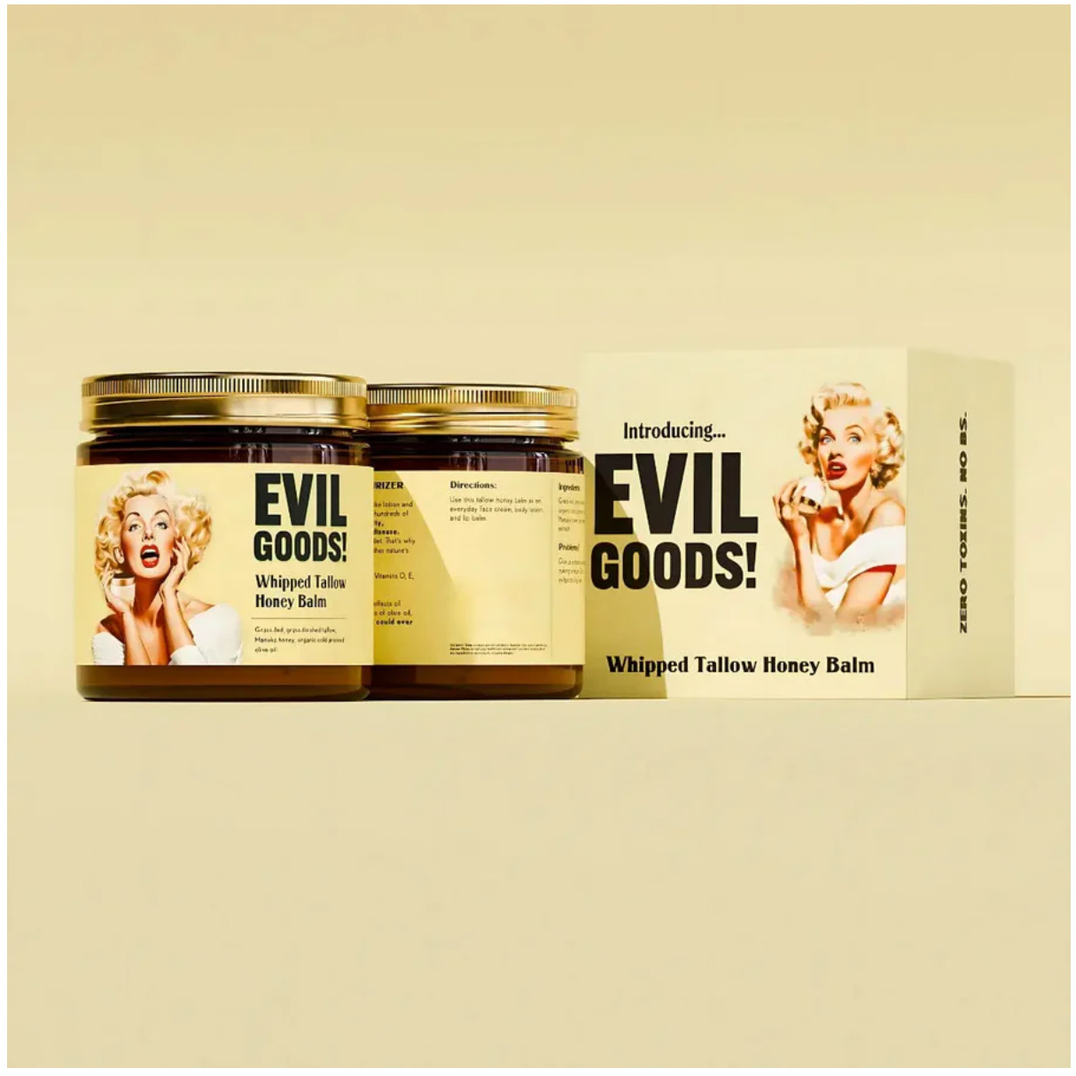 EvilGoods® - Crema Orgánica de Sebo de res - Bote de Vidrio